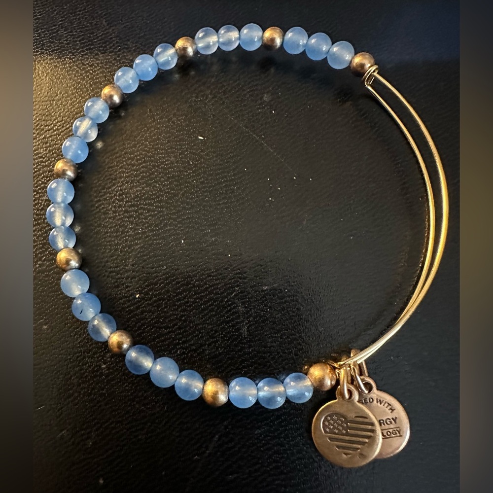 Alex and Ani Gold Tone Beaded Bangle Bracelet